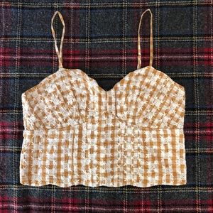 Anthropologie Maeve Embroidered Crop Top